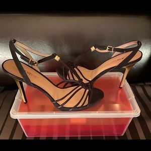 New! Black strappy high heel sandals